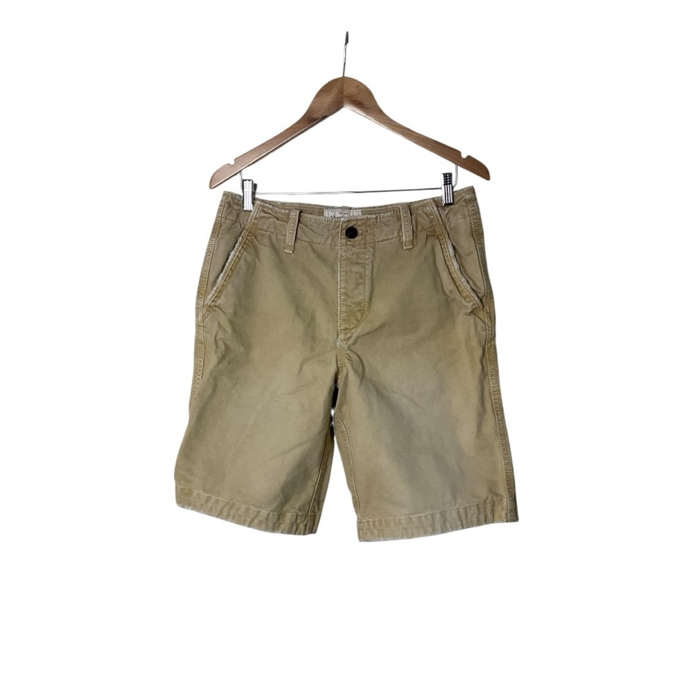 Abercrombie & Fitch Shorts Mens Khaki Beige Heavy Canvas Y2K Button Fly 32